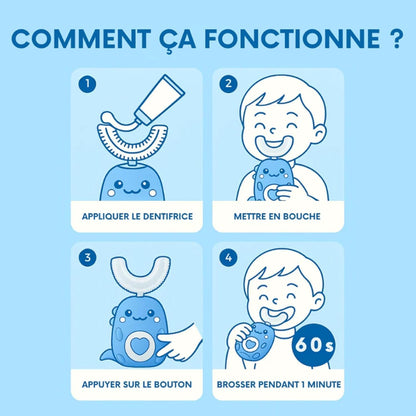 🦷 Helorvia Smile™ — Brosse à dents 360° pour enfants
