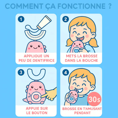 🦷 Helorvia™ Smile — Brosse à dents 360° pour enfants